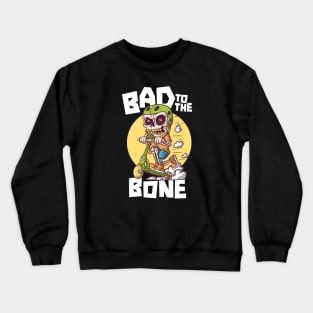 Bad to the Bone // Cute Scooter Skeleton Crewneck Sweatshirt